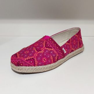 Toms Alpargata Rope Pink Multi Floral Woven