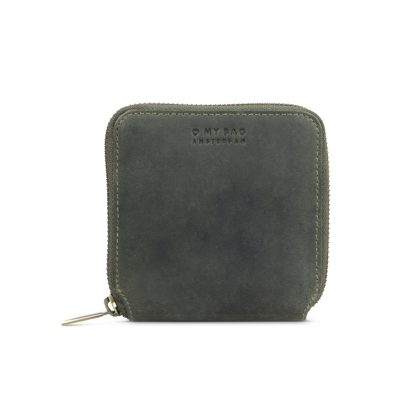 O My Bag Sonny Square Wallet green hunter leather