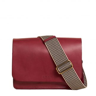 O My Bag Audrey Ruby Classic Leather Checkered Strap