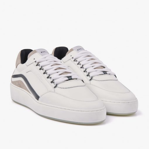 Nubikk - Sneaker "Jiro Jam" White Leather Taupe – Bild 2
