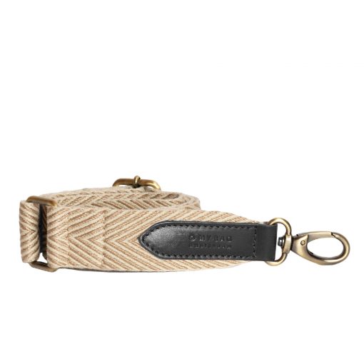 O My Bag Herringbone Webbing strap sand black