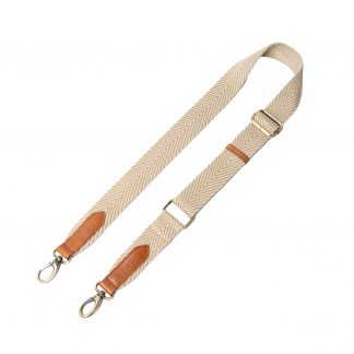 O My Bag Herringbone Webbing strap sand cognac