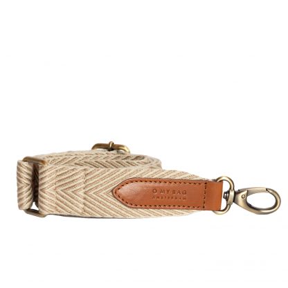 O My Bag Herringbone Webbing strap sand cognac