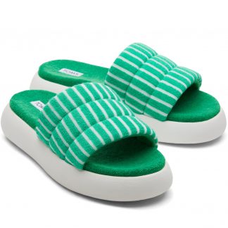 Toms Alpargata Mallow Slide Fern Striped Terry