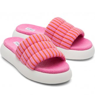 Toms Alpargata Mallow Slide Pink striped Terry