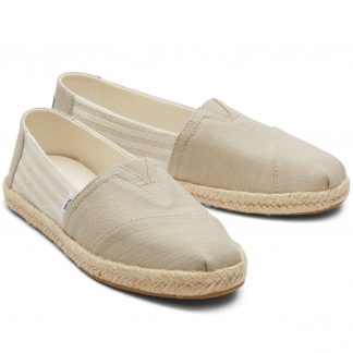 Toms Alpargata Rope Oxford Tan Recycled Cotton University Stripes Women