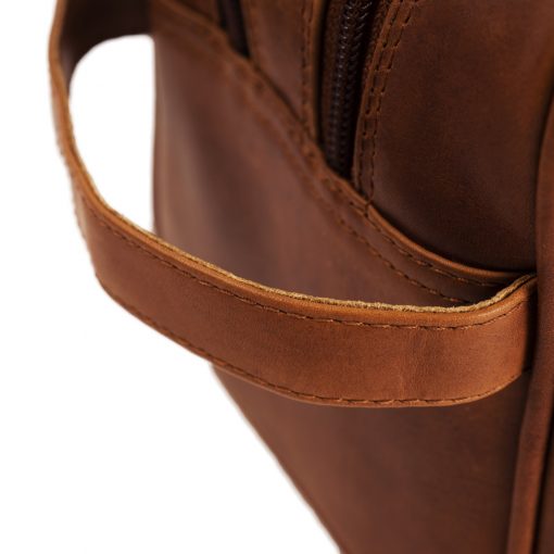 Leder Kulturbeutel Stacey cognac – Bild 3