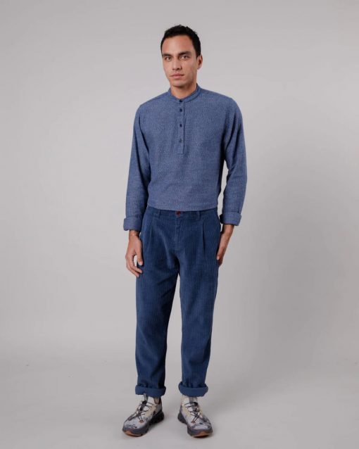 Cordhose mit Bundfalte indigo – Bild 3