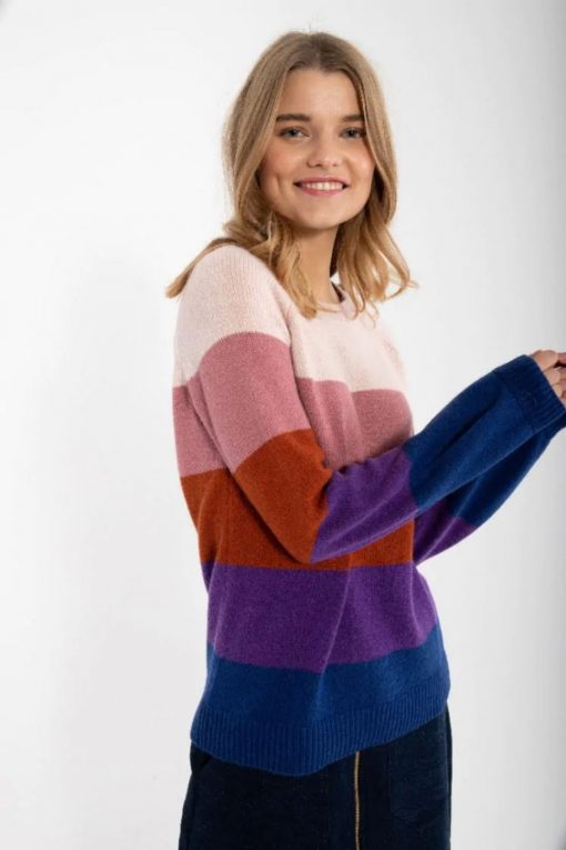 Danelisa Wool Sweater Rose Beige/Old Rose/Rust/Purple – Bild 4