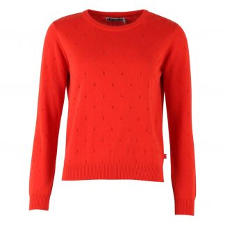 Danefae Danepearly Hole Knit Sweater Bright Red