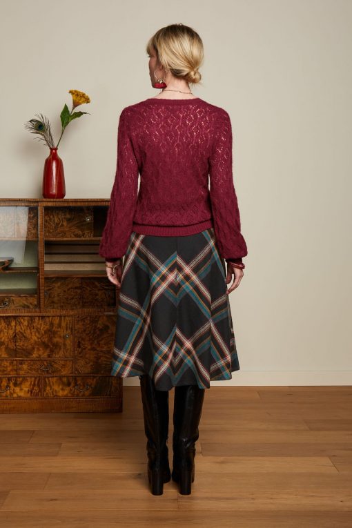 Juno Midi Skirt Sera Check black – Bild 3