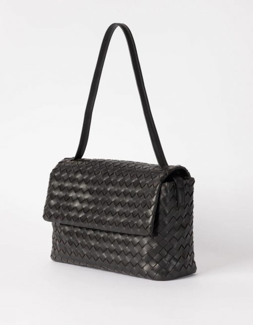 Umhängetasche Kenzie Black Woven Classic Leather – Bild 4