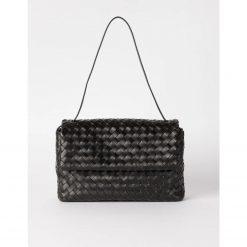 O My Bag Kenzie Black Woven Classic Leather