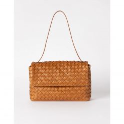 O My Bag Kenzie Cognac Woven Classic Leather