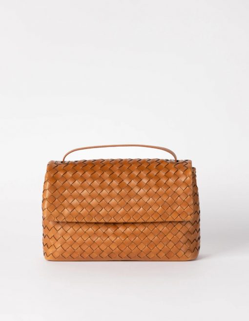 Umhängetasche Kenzie Cognac Woven Classic Leather – Bild 4