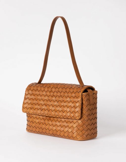 Umhängetasche Kenzie Cognac Woven Classic Leather – Bild 2