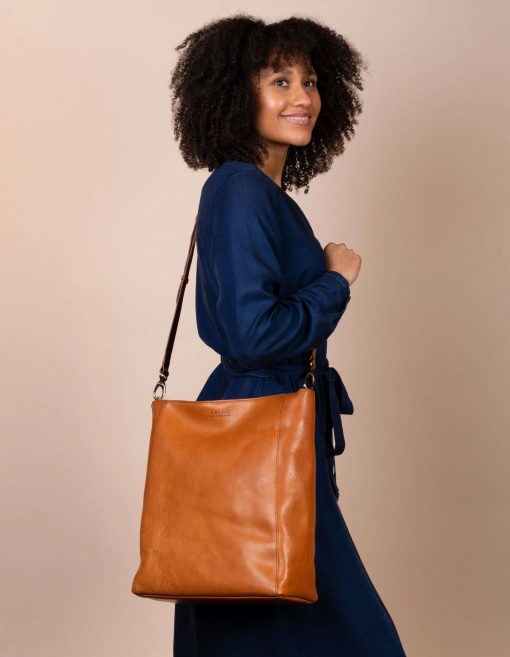 O My Bag Sofia Cognac Stromboli Leather