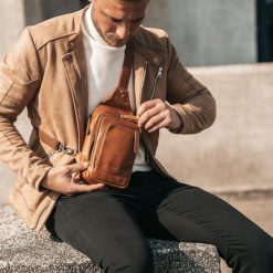The Chesterfield Brand Leder Crossbody Tasche Riga cognac