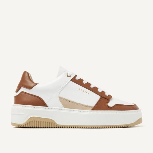 Nubikk Basket Court white leather brown