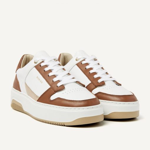 Sneaker Basket Court white leather brown – Bild 2