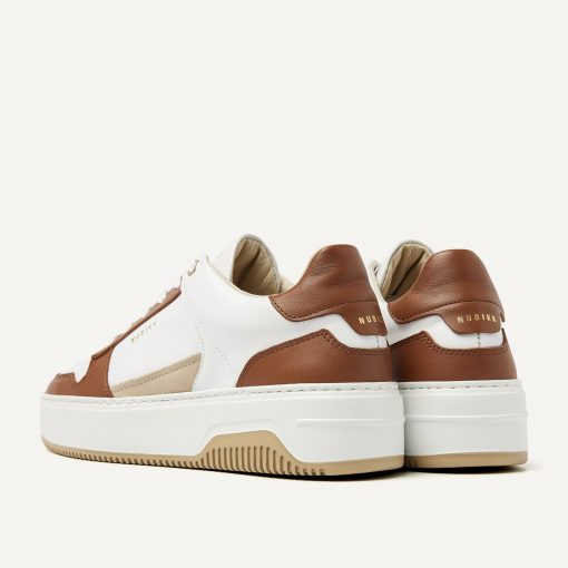 Sneaker Basket Court white leather brown – Bild 3