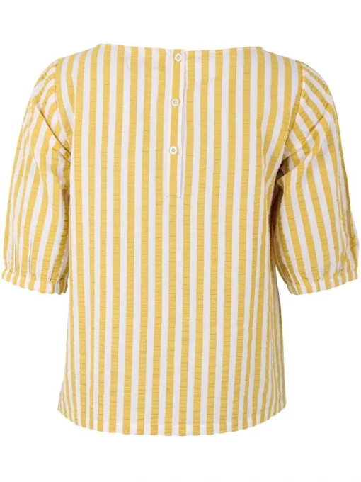Danecremant Seersucker Shirt Faded Yellow/Chalk – Bild 3
