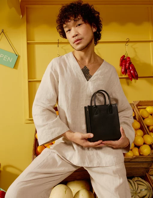 Tasche Jackie Mini Black Classic Leather – Bild 7