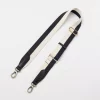 O My Bag Striped Webbing Strap Black White Black Classic Leather