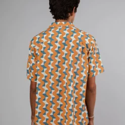 Brava Fabrics Big Tiles Aloha Shirt Ockre