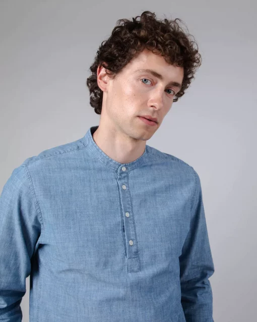 Brava Fabrics Denim Henley Shirt Indigo – Bild 4
