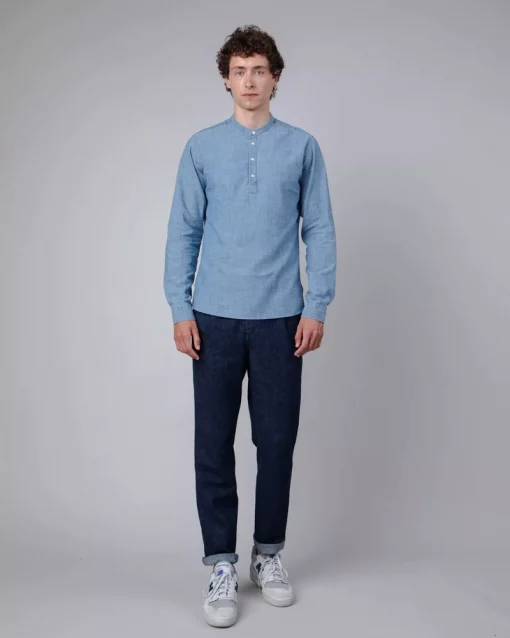 Brava Fabrics Denim Henley Shirt Indigo – Bild 2
