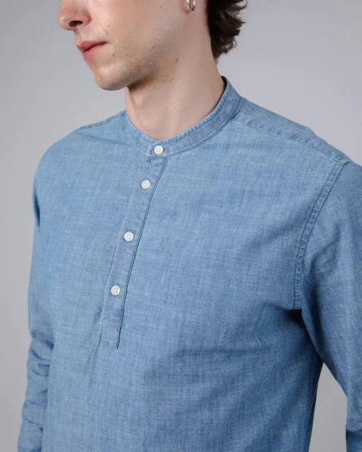 Brava Fabrics Denim Henley Shirt Indigo – Bild 3