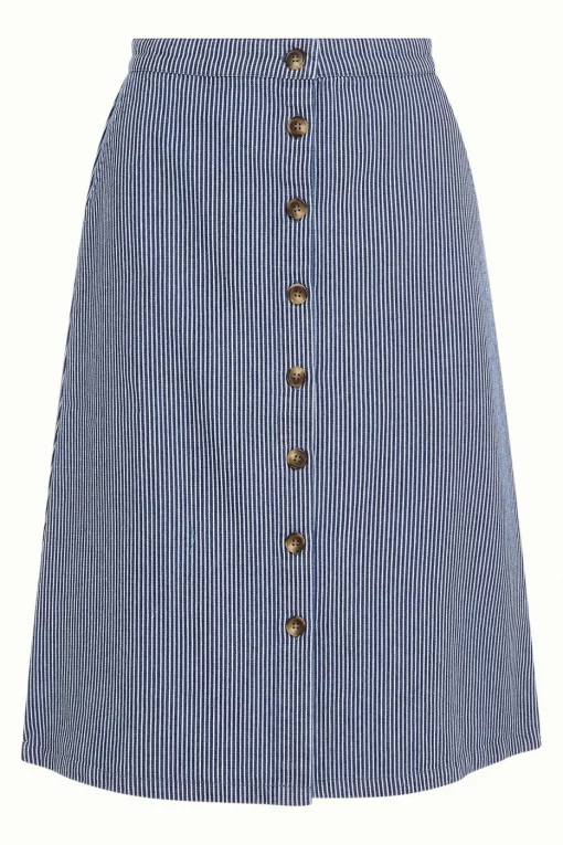 King Louie Mary Skirt Osei Stripe Denim Blue – Bild 4