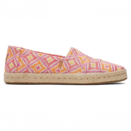 Toms Alpargata Rope 2.0 Rosa Geometrie-Muster Espadrille