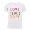 Zwillingsherz T-Shirt Love Peace Hope