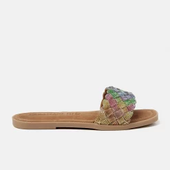 Lazamani Melany Damen Pantoletten Rainbow