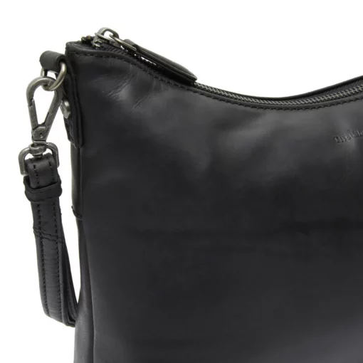Leder Umhängetasche Kigali schwarz – Bild 5