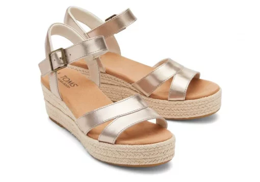 Audrey Gold Metallic Keilabsatz-Sandale – Bild 2