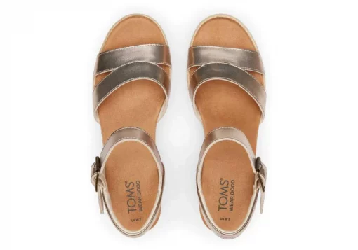 Audrey Gold Metallic Keilabsatz-Sandale – Bild 3