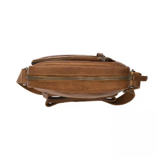 Leder Umhängetasche Cognac Dessau – Bild 3