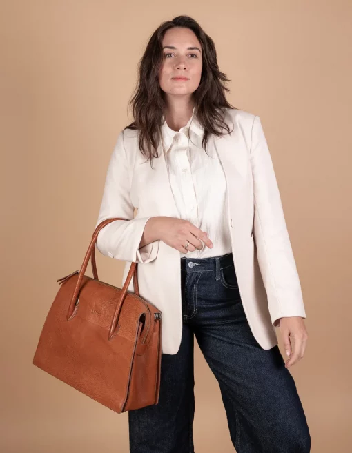 O My Bag Kate Cognac Stromboli Leather – Bild 2
