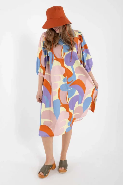 Danefae Daniris Seersucker Dress Pastel Yellow TROPS – Bild 6