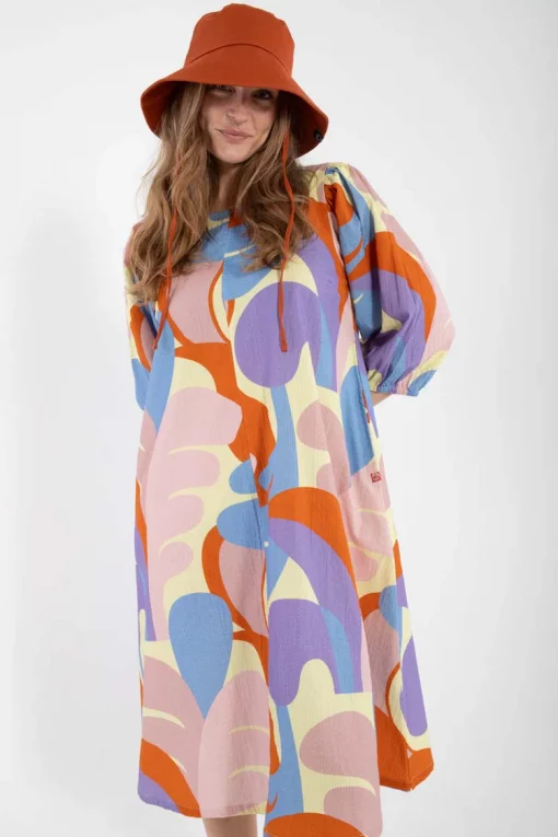 Danefae Daniris Seersucker Dress Pastel Yellow TROPS – Bild 5