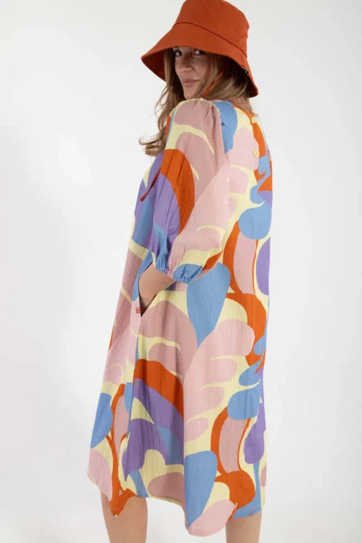 Danefae Daniris Seersucker Dress Pastel Yellow TROPS – Bild 3
