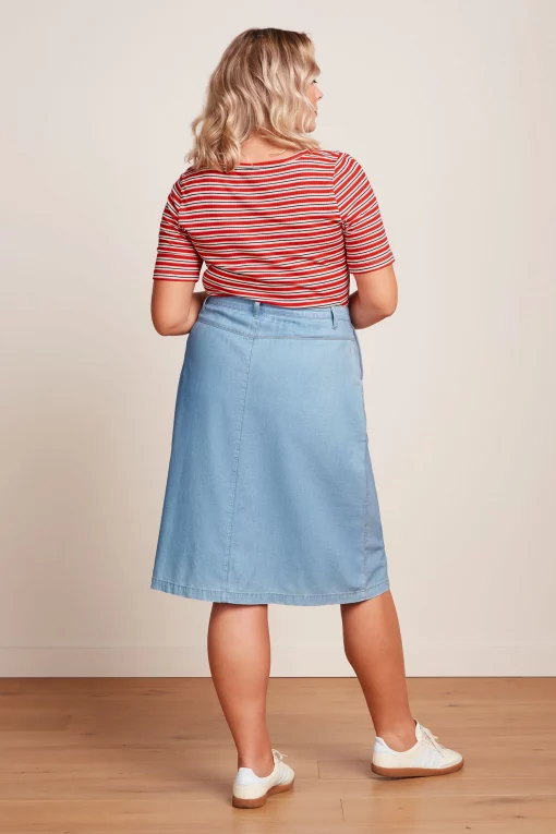 King Louie Marie Skirt Festa Light Denim Blue Tint – Bild 2