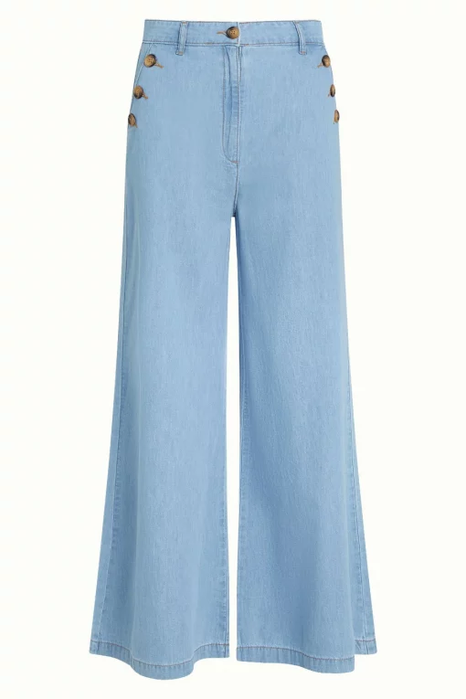 King Louie Pirla Pants Festa Light Denim blue tint – Bild 4