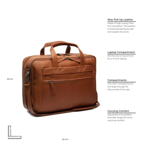 hesterfield Brand Leather Laptop Bag Cognac Ryan
