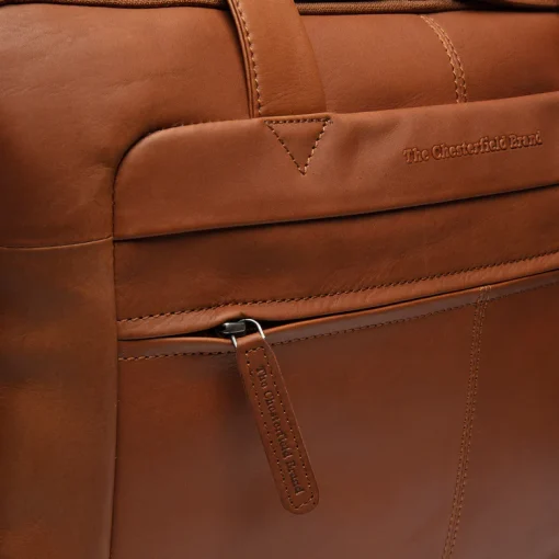 Chesterfield Leder Laptoptasche Cognac Ryan – Bild 6