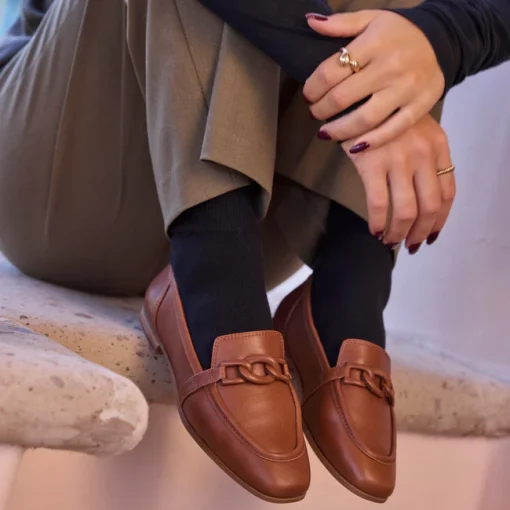 Toms Lynette Leder Loafer cognac – Bild 3
