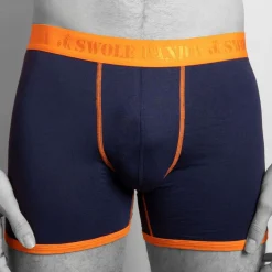 Alternative view of Swole Panda Bambus Boxershorts Navy - Orange